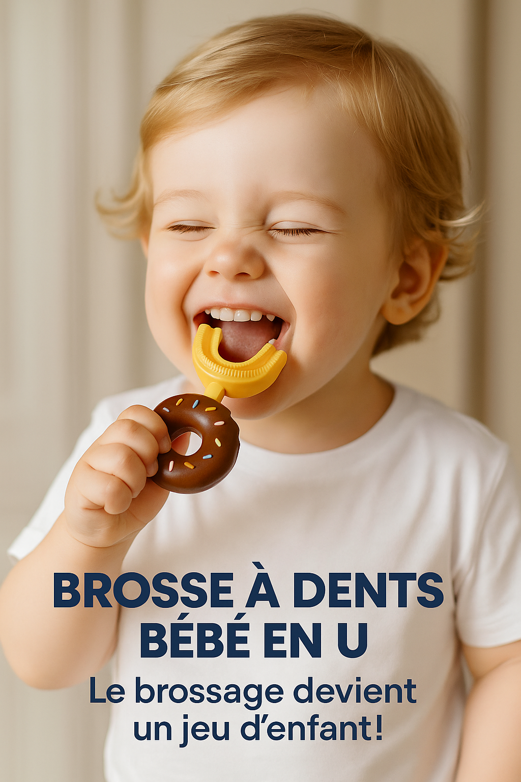 Brosse à dents bébé en U – silicone souple, apprentissage 360°, 1–5 ans | Atelier Bébé