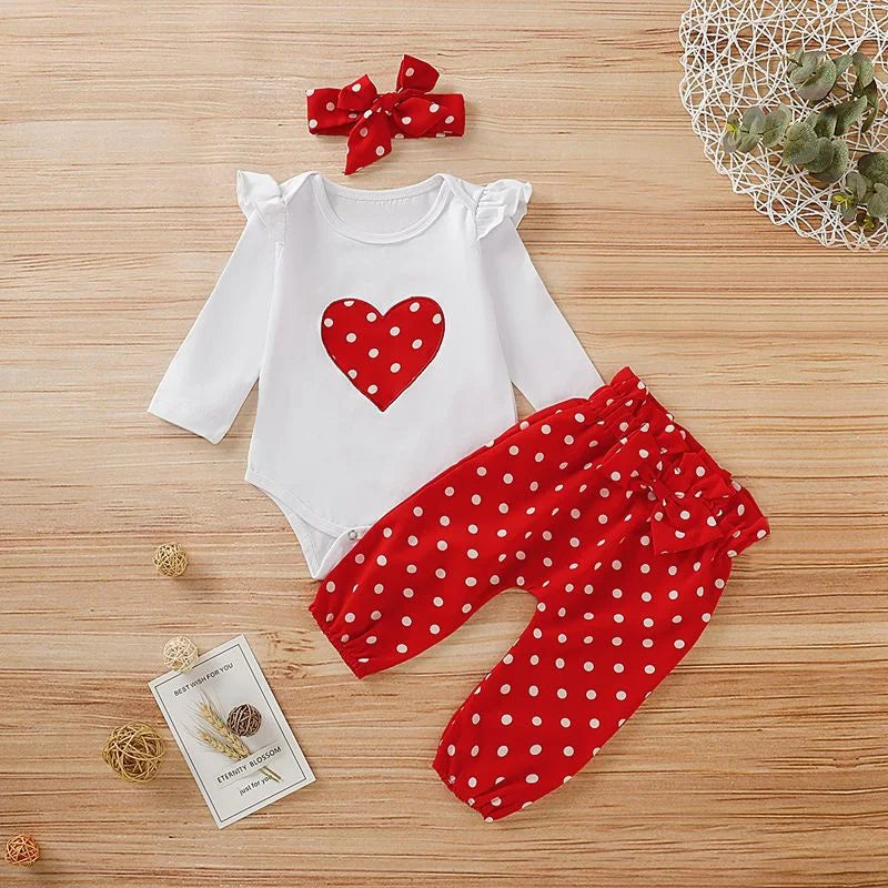 Ensemble bébé motif cœur – set 2 pièces, confortable, 0–18 mois | Atelier Bébé