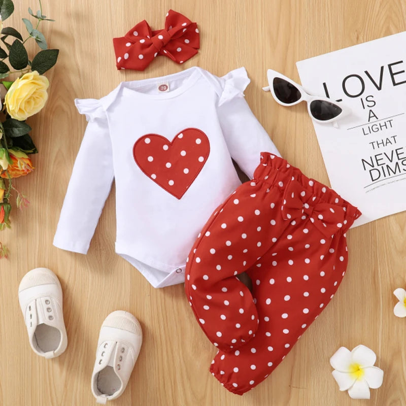 Ensemble bébé motif cœur – set 2 pièces, confortable, 0–18 mois | Atelier Bébé