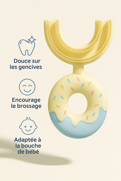 Brosse à dents bébé en U – silicone souple, apprentissage 360°, 1–5 ans | Atelier Bébé