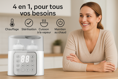 Chauffe-biberon & stérilisateur 2 en 1 – Prêt à l’emploi en quelques minutes